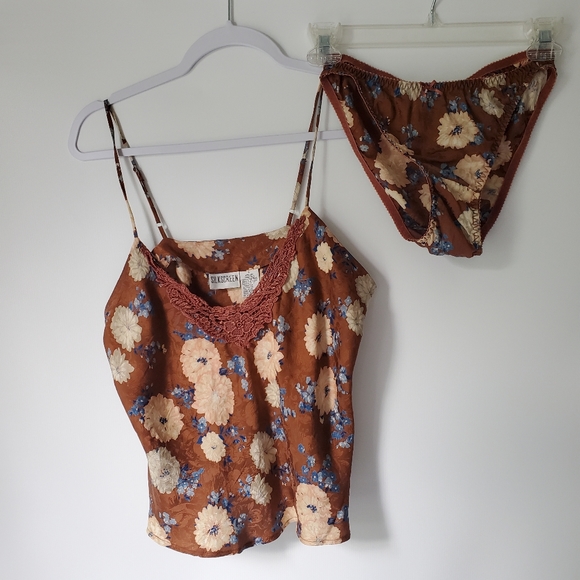 silk screen Other - Vintage Silk Screen 100% Silk Cami Panties Set